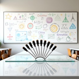 ZhangyiHot 10 Pcs Whiteboard Pens - Rewritable White Board Dry Erase Markers With Eraser Cap Black Professional Markers and Highlighters(ZS252)