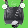50 Thick Garbage Bags Black Small Disposable Wastebags with Handle