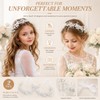 2 Pcs Flower Girl Headpiece, Silver Pearl Rhinestone Flower Hair