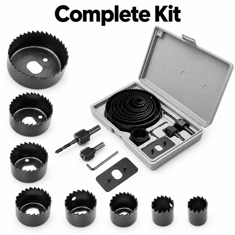 11/16-Piece Woodworking Hole Saw Set – Carbon Steel Hole Cutter