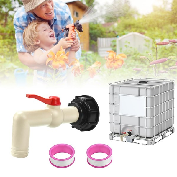 DOUSELLA 1 Inch IBC Outlet Tap with Hose Nozzle 32