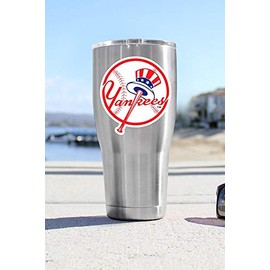 NY Sticker (5-Different Sizes) New York Vinyl Decal Circle Logo, Baseball Stickers (3 inch)