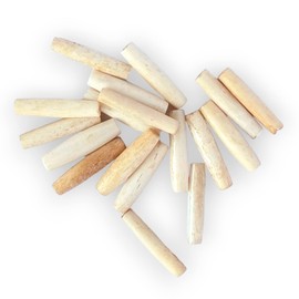 Cords Essentials 30 pcs Antiqued White 1” (1 Inch) Bone Hair Pipe Beads for Native American Jewelry Making, chokers, Breastplates, Regalia, Pow Wow Gear