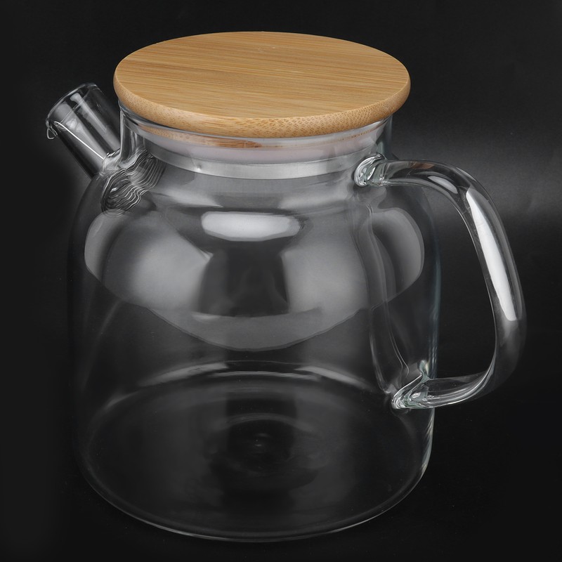 Transparent Glass Tea Pot 600ml Large Capacity Heat Resistant Water