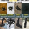 Bastones De Senderismo Aluminio 7075 Ajustables Plegables Color Negro