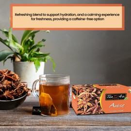 Tea4U Herbal Infusion Anise Tea Bags - Authentic & Fresh Flavor, Ideal Hydration & Refreshing Herbal Blend for Any Time of Day - Caffeine Free - Soothing Brew, Convenient Packaging - 25 Count (Anise)