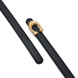 SYMOL Leather Belt Women's Belt Waist Belt Women's Belt Leather Denim Belt Real Leather 24 mm Wide Black and White, black