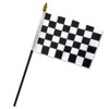 Quality Standard Flags One Dozen Checkered Stick Flag, 4 by