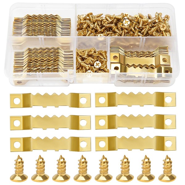 YIXISI 85 Pieces Sawtooth Picture Hangers + 170 Pieces Screws,
