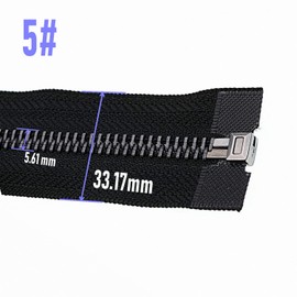 Leekayer 2pcs #5 25 Inch Separating Jacket Zipper Black Nickel 63cm Metal Zipper Heavy Duty Metal Zippers for Jackets Sewing Coats Crafts (25" Nickel)