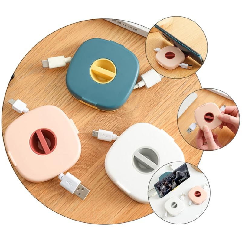OSALADI Charging Cable Organiser Box 3 Colours Set Small Portable