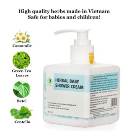 WONMOM Herbal Baby Shower Cream with Piper Betel Leaf Essential Oil (8.5 Fl oz)