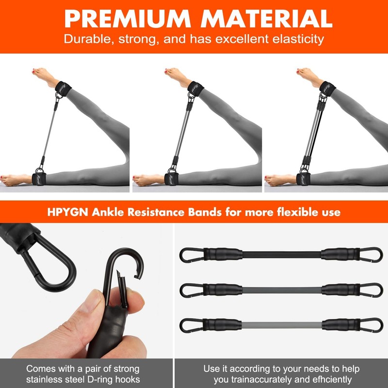 Ankle Resistance Bands with Cuffs, Three Different Pound Leg Workout