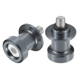 VekAuto 1 Pair Swingarm Spools, 8mm M8x1.25 CNC Swing Arm Spools Sliders Stand Universal for Motorcycle Durable Aluminum Alloy Titanium Tone Silver Tone