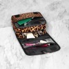 ADTASU Leopard Printing Hanging Travel Toiletry Bag,Leopard Makeup Bag, Waterproof