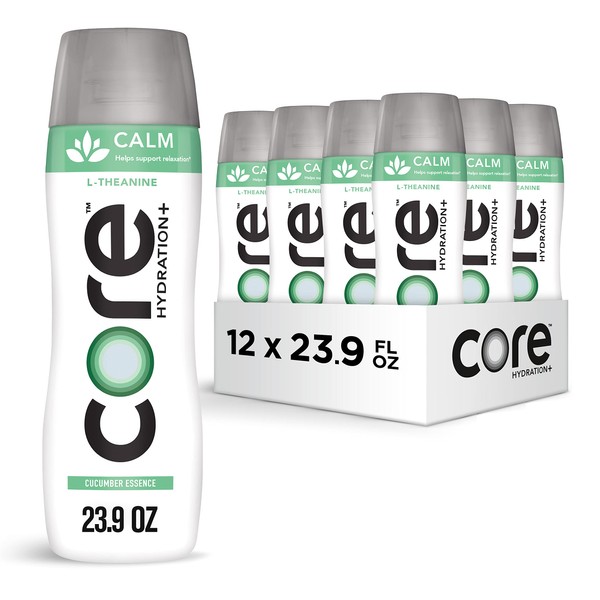 CORE Hydration+ Calm, Cucumber Essence Nutrient Enhanced Water with L-Theanine,
