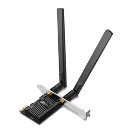 TP-Link AX1800 Wi-Fi 6 Dual Antennas High Gain Bluetooth 5.2 PCIe Adapter, Dual-Band, Low-Profile Bracket, MU-MIMO, Low- Latency Gaming, Supports Windows 10/11, Highly Secure WPA3 (Archer TX20E),Black