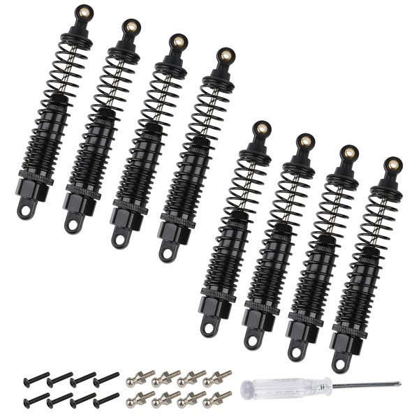 Newzoll 8Pcs Black RC Shock Absorbers Oil Aluminum Alloy Shock