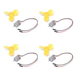 Ruimou 4Pcs 1V~6V 130 Micro DC Motor 17000-18000 RPM with Cable +72mm Mini Fan Blade Suitable for DIY Toys Science Experiments Mini Fan