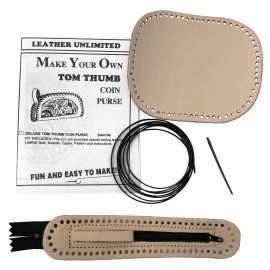 Leather Unlimited Tom Thumb Coin Purse Leather Craft Kit - Make Your Own Small Zipper Coin Wallet