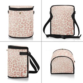 senya Car Trash Can Car Garbage Can Car Waste Basket,Rose Gold Leopard Print Cheetah Leak-Proof Car Trash Bin, Car Trash Hanging Car Accessories Interior Car Organizer Bag