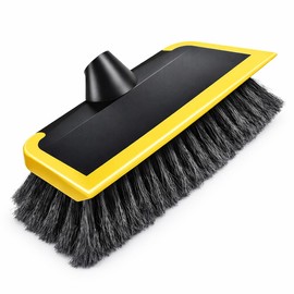 Opow Soft Bristle Washing Brush Head Kit with Rubber Bumper – Scratch-Free Cleaning Scrub for Car, RV, Boat, Solar Panels – Fits ¾ Acme Threaded Poles – (Pole Not Included)