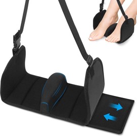 Aeroplane Footrest Foot Hammock, Footrest Made of Premium Memory Foam, Aeroplane Footrest, Foot Hommock Height-Adjustable Footrest, Footrest Provides Relaxation and Comfort for Long Flights