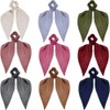 9 Pcs Silk Satin Hair Scarf Bow Scrunchies with Hair