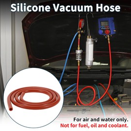 TUCKBOLD Silicone Vacuum Tubing Hose 130PSI Max Pressure Automotive Vacuum Line Red with Vacuum Connector 1 Set 5Ft 3/4/5/6/8/10mm ID 2.5mm Thickness