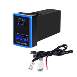 OTORAM Toyota Compatible USB Port, QC 3.0+ Pd Type-c Charger, Power Socket, Car Charger, USB Rapid Charger, Car USB Expansion, Smartphone Charger, USB Power Port, Switch Hole, Extra Power Unit,