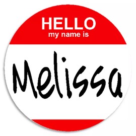 Kiwi Gifts Hello My Name Is Melissa - Circle Sticker Decal 3 Inch - Custom Nametag