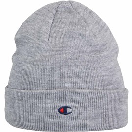 Champion Unisex-Adult Lifestyle Caps (806065) -Recycled Acrylic Knitted Yarn Embroiedered C-Logo Beanie Hat, Grey (EM021), One Size