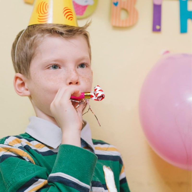 WUSJCOF Pack of 15 Party Flutes Blower Party Whistle Noise-Maker