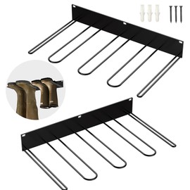 2-Pack Wall Mounted Boot Rack, Wall Shoe Organizer, Boot Hooks for High Boots and Cowboy Boots, Closet, Entryway, Indoor, Garage