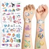 Cartoon Marine Animals Shells Octopuses Seahorses Turtles Temporary Tattoos &