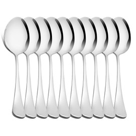 Table Spoons Set Stainless Steel Cutlery Serving Spoons 8.5 inch Long Heavy Dinner Spoon for Kitchen Dishwasher Safe (12)