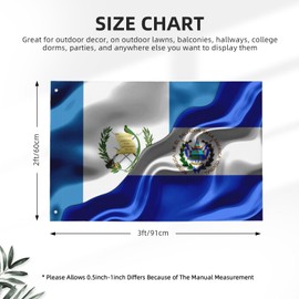 Guatemalan Guatemala And El Salvador Flag Flag | 2x3 Ft | Double-Sided Printing Three Layers Of Thickened Fabric 2x3 Foot Indoor/Outdoor Decorative Banner National Flag