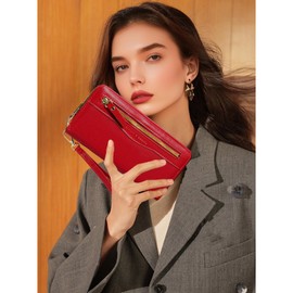 WITERY Women’s Wallet Wristlet Ladies Phone Purse Soft PU Leather Zip Around Clutch Wristlet Travel Wallet with Detachable Strap Credit Card Holder Long Purse for Women