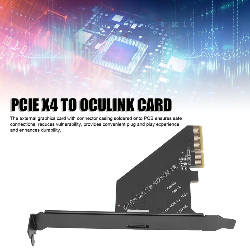 PCIe 4.0 X4 to Oculink SFF-8612 Adapter Card, SFF-8611 External