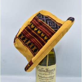 Tribal Festival Bucket Hat, Yellow Boho Aztec Hat, Funky Hip Hop Headgear, Roll brim Hipster Hat