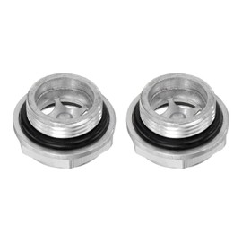 QUARKZMAN 2 Pieces Air Compressor Oil Sight Glass 24x1.5mm Thread Male Liquid Level Indicator Aluminum Hex Oil Indicator Window with O-Ring for Air Compressor Gear Tanks, Silver