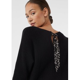 comma Cotton Jumper with Leo Bow Detail on Back, black, 36