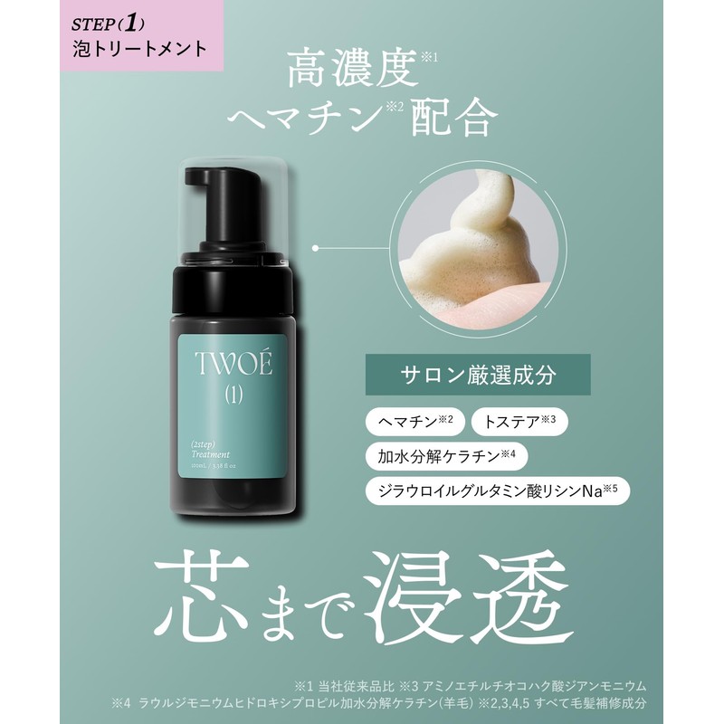 TWOÉ TWOE Salon Care, 2 Step Treatment, Trial Set, 2