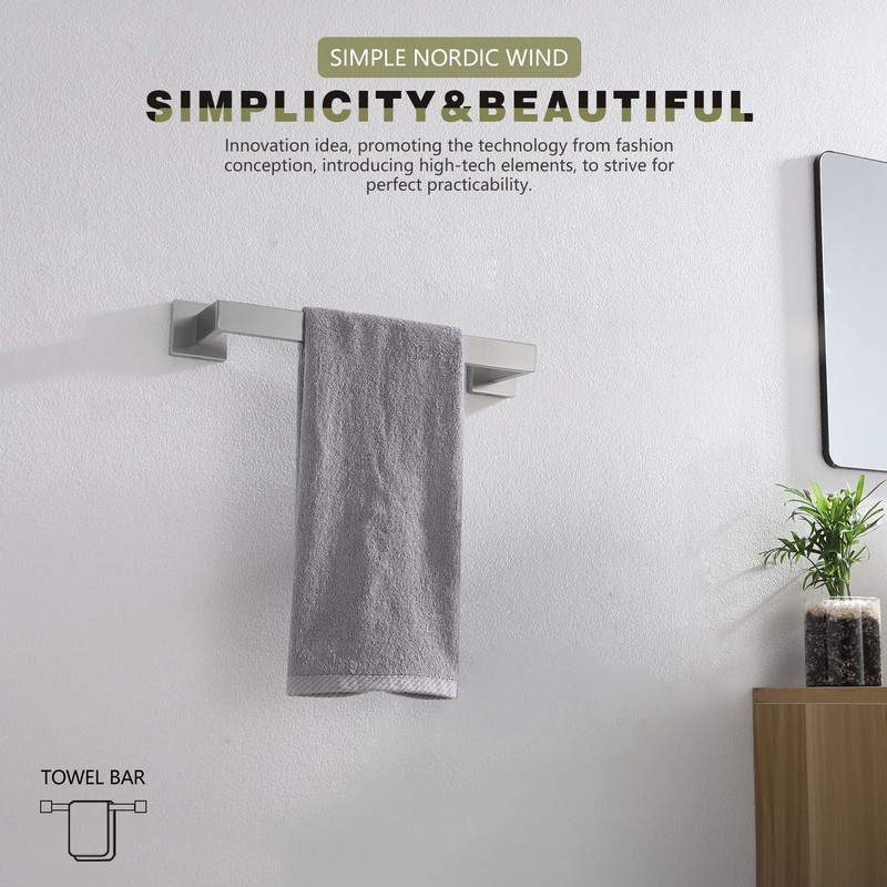 KOKOSIRI 12-Inch Single Towel Bar, Bathroom Kitchen Towel Holder, Wall