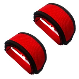 SANLIKE Bicycle Pedal Band, Pedal Strap, Bicycle Strap Belt, Anti-Slip, Velcro Seal, Tape Type, Cycling Toe Strap, Pack of 2 (Red)
