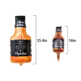 GLASNES 10 Pcs Whisky Bottle Balloons, 2 Pcs 35.4 inch Big Whisky Bottle Balloons and 8 pcs 16 inch Small Whisky Bottle Balloons Birthday Party Decoration Supplies