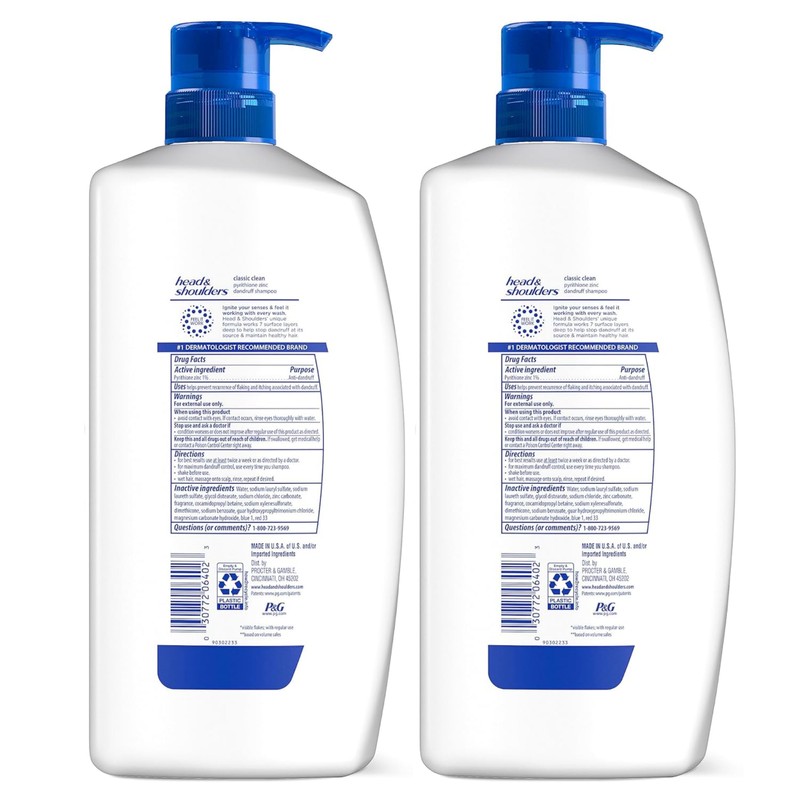 Head & Shoulders Anti-Dandruff Shampoo, Classic Clean Shampoo Twin Pack,