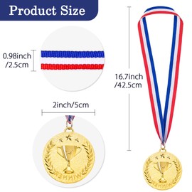 Caydo 24 Pieces Gold Award Medals Metal Winner Medals for Award for Adults for Competitions, Sports Events, Party, 2 Inch