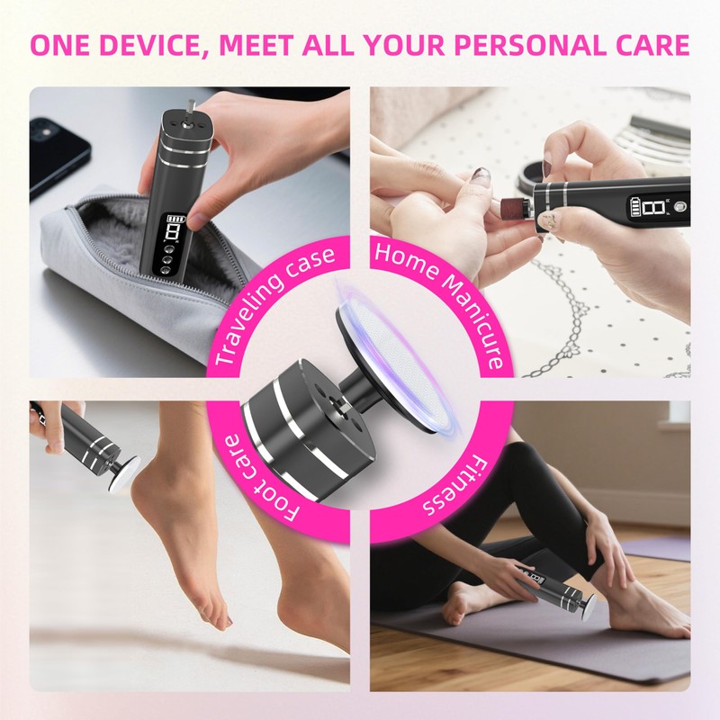 2 in 1 Electric Foot Callus Remover,9 Adjustable Speeds Rechargeable