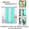 DUOBAO Mint Green Sheer Chiffon Curtains 29x108-Inch 2 Panels Chiffon